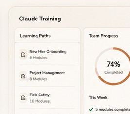 Claude training learning paths and team progress tracker